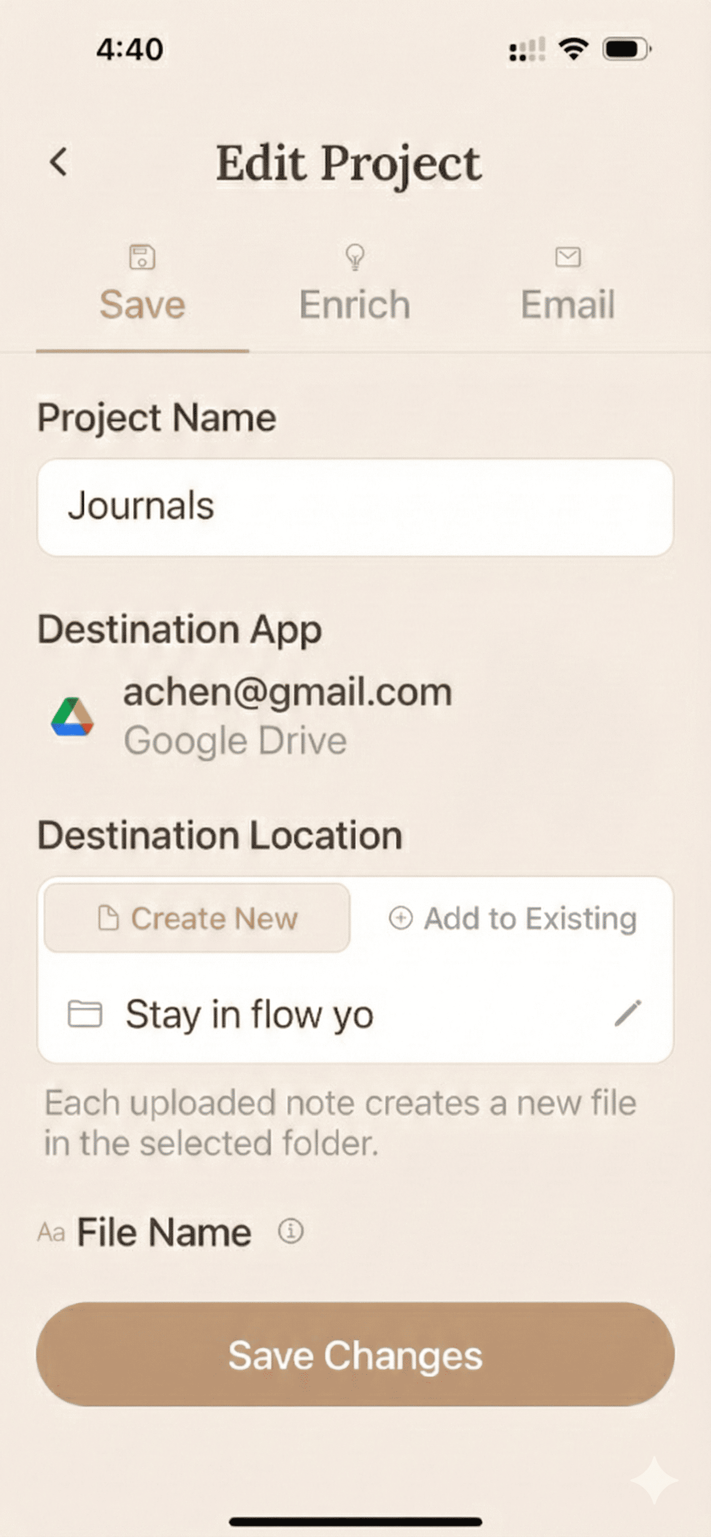 Create a new project