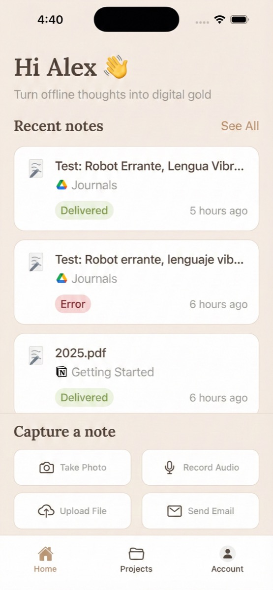 FlowState home screen